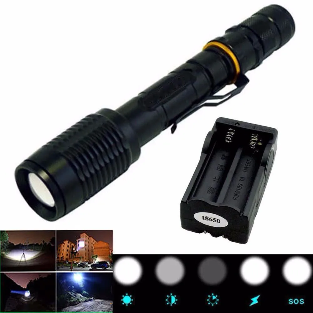 3000LM CREE XM L T6 СВЕТОДИОДНЫЙ Масштабируемые Фонарик Факел Лампы 5 Mode + 18650 Зарядное