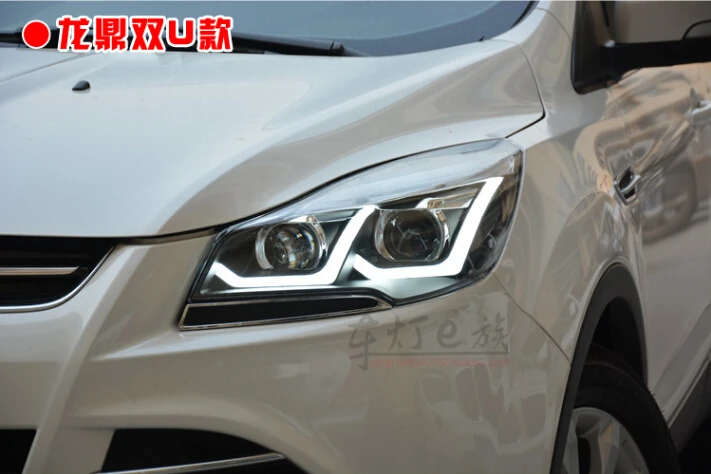 2 шт. автомобильный Стайлинг для Ford Kuga фары Escape 2012 ~ 2015 побег светодиодный DRL Bi Xenon