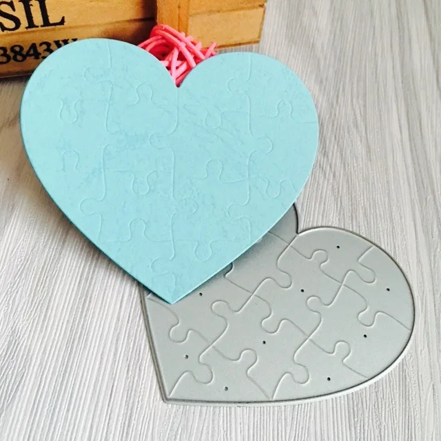 2019 Jigsaw Puzzle Heart Metal Cutting Dies Stencils for DIY Scrapbooking Photo Album Decorative Embossing Paper Card | Дом и сад