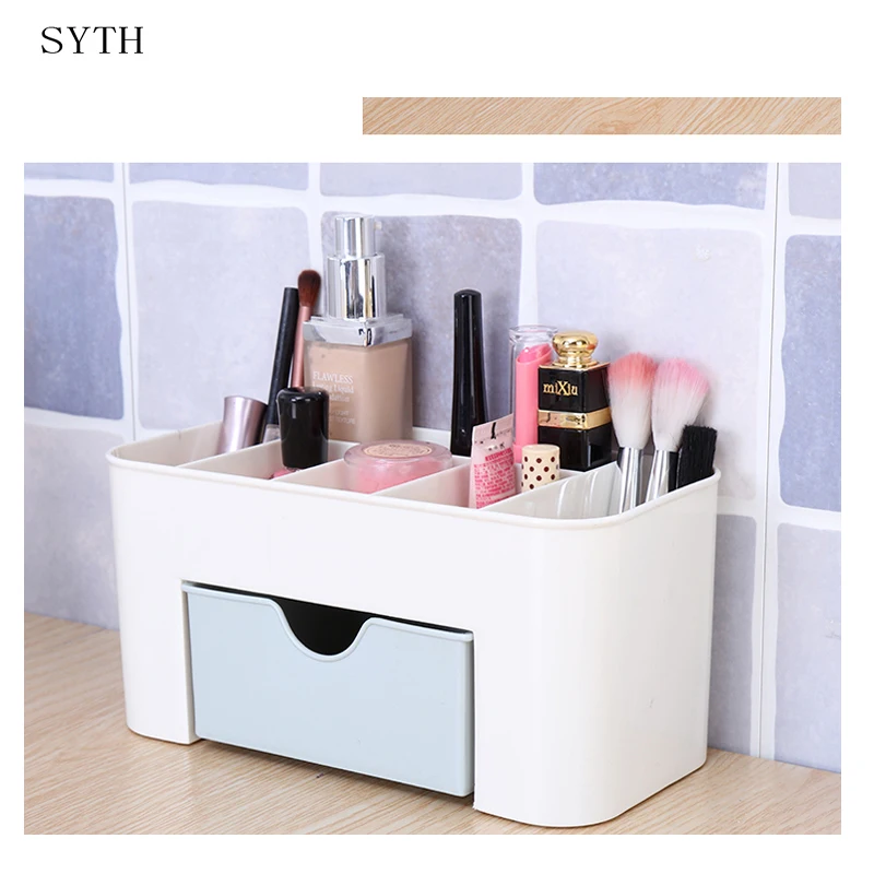 

Plastic Desktop Makeup Box Set Professional Saving Space Desktop Organizador Cosmetics Makeup Storage Drawer Type Box