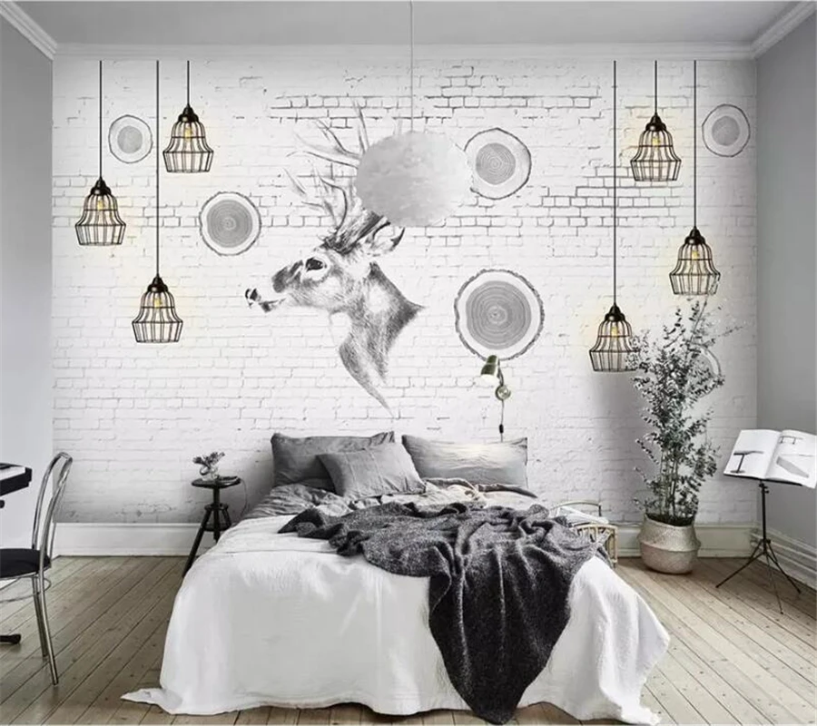 Пользовательские фотообои wellyu 3D скандинавские ручная роспись лось искусство фон