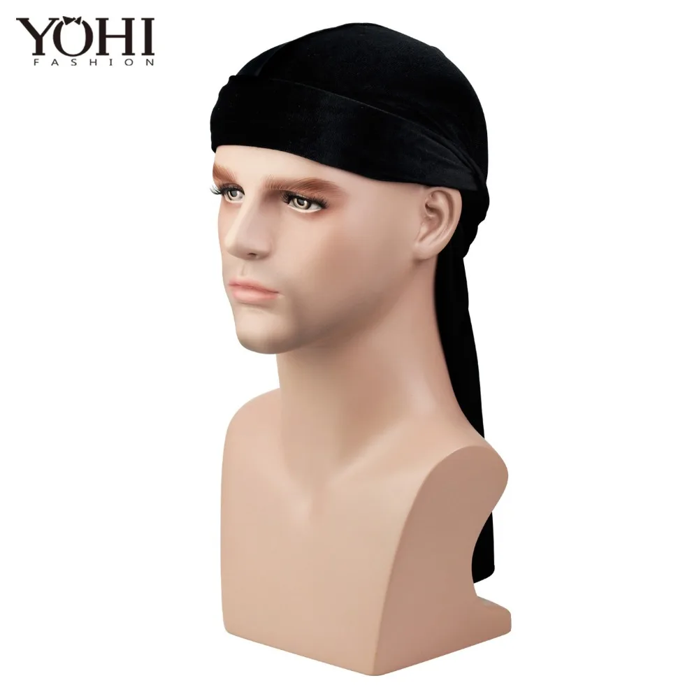 Новинка длинный хвост бархатная бандана тюрбан шляпа парики Doo Durag Байкерский