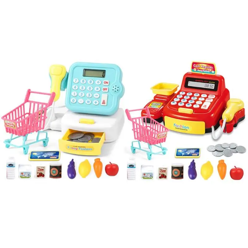 19 шт./компл. мини ролевые игры кассовый аппарат Игрушка Корзина с легкой