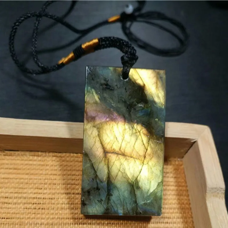 Натуральный Лабрадорит хрустальный кулон из драгоценного камня reiki healing bule heavy flash