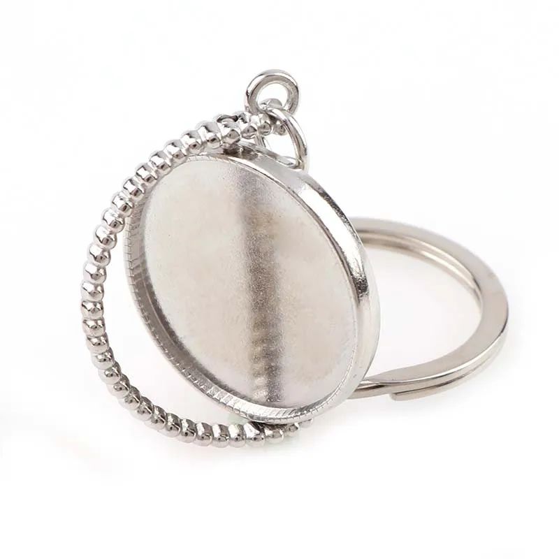 Брелок с двойным стеклом 12 созвездий кабошон металлический вращающийся брелок