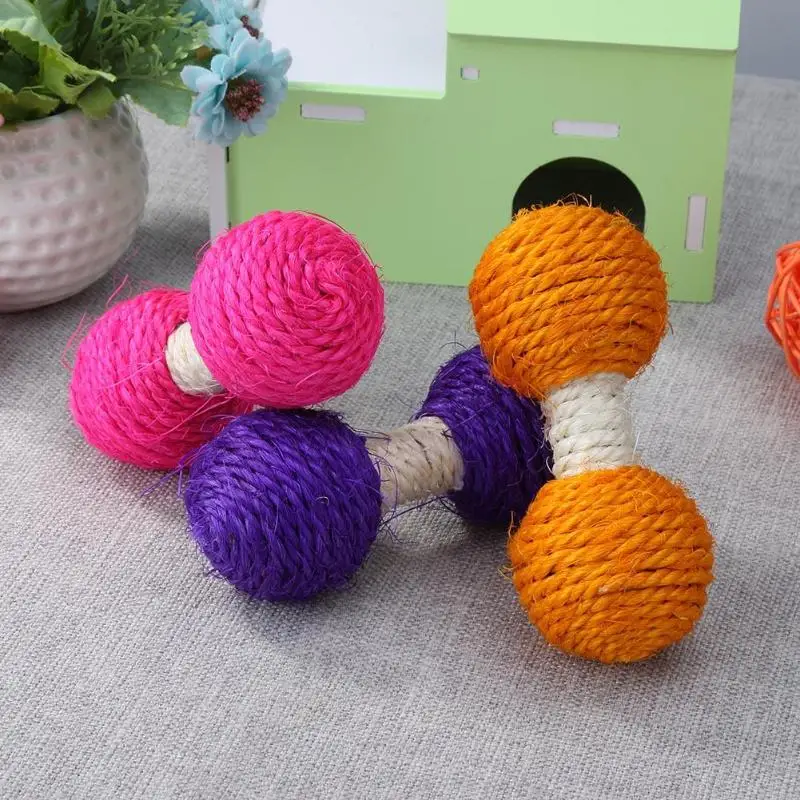 Игрушка для кошек, сизаль, мяч, Дразнилка для котенка, игра, жевательная игрушка для скретч, игрушка для питомца, сизаль, конопля, гантели, интерактивные обучающие игрушки