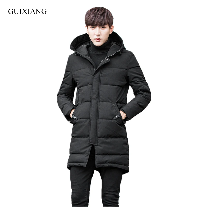 

New Arrival Winter Style Men Boutique Long Cotton Padded Clothes High Quality Fashion Casual Zipper Men's Warm Solid Trench Coat