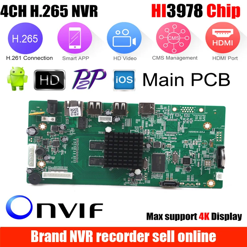 4CH CCTV H.265 DVR NVR доска 5MP HI3798M безопасности Модуль NVR 4CH 5MP/8CH 1080P XMEYE P2P мобильный мониторинг просмотр из облачного хранилища