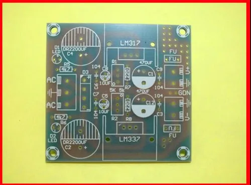 Плавленого LM317+ LM337/гидросауна для мощность Регулируемый источник питания постоянного тока доска/электронный компонент