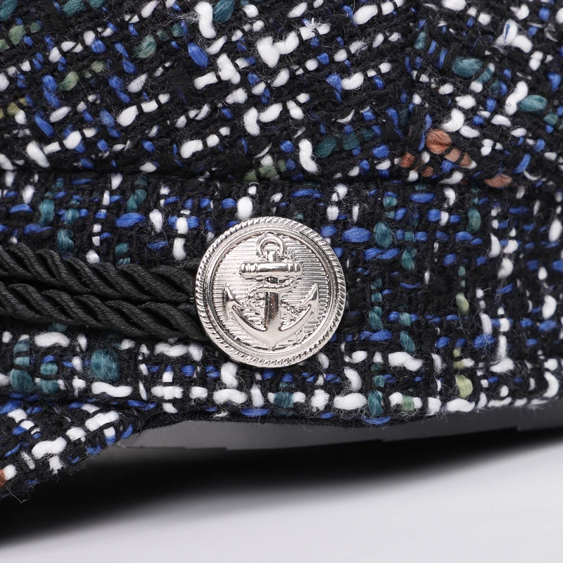 Новый вязаный берет клетчатые шапки цветные унисекс дамские козырьки теплые и