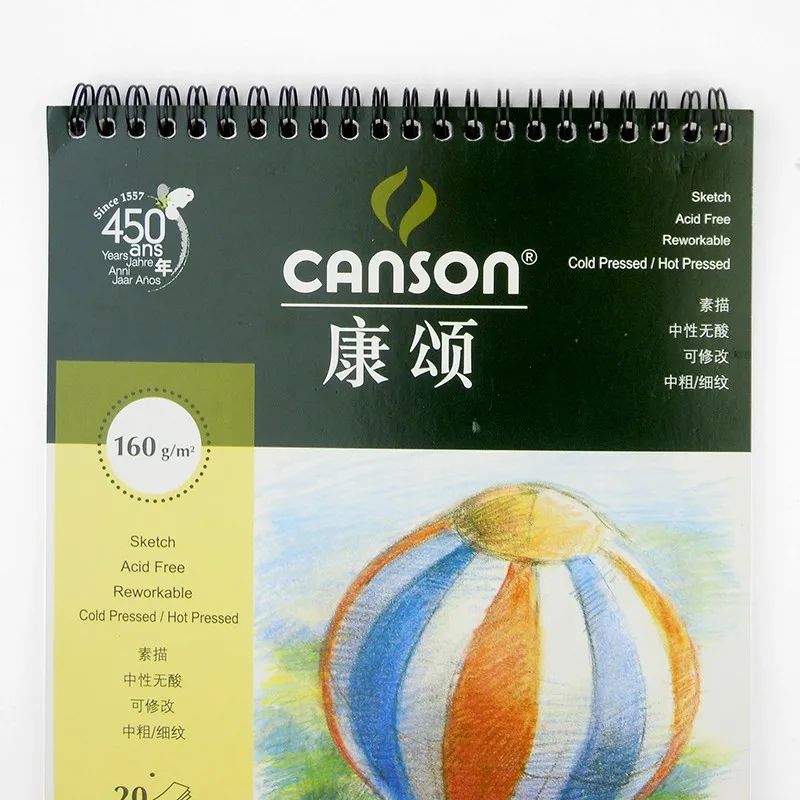 Canson 8K Artisit Sketch Book 16K бумага для рисования 20 листов пустая спиральная тетрадь для рисования цветным карандашом товары для рукоделия