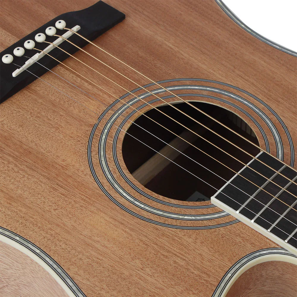 Ammoon 4" Акустическая гитара Cutaway народная гитара палисандр гриф с Gig Bag Капо-тюнер ткань для чистки струны гитарный ремень