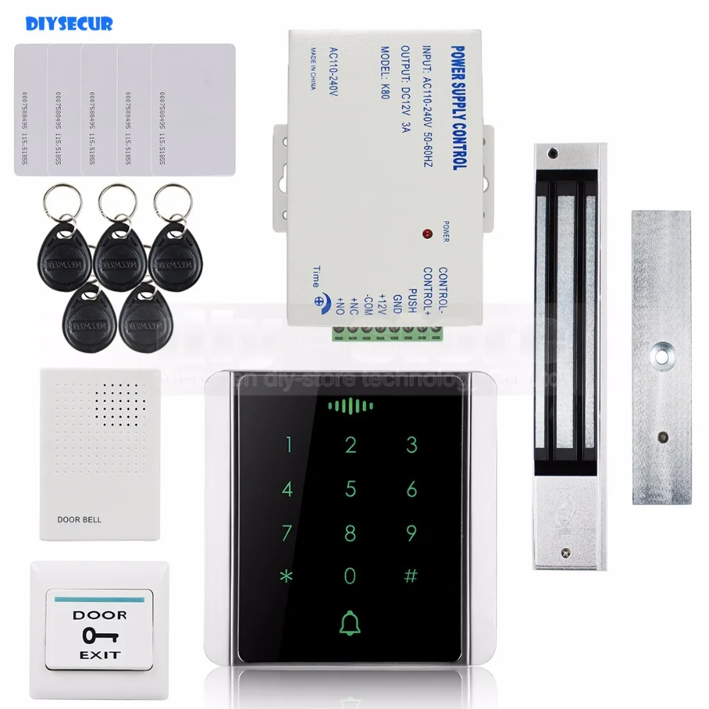 DIYSECUR 125 кГц RFID считыватель Пароль Клавиатура + 280 кг магнитный замок дверной