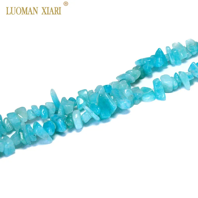 Оптовая продажа 100% натуральный гравий форма синего амазонита 5 8 мм камень бисер