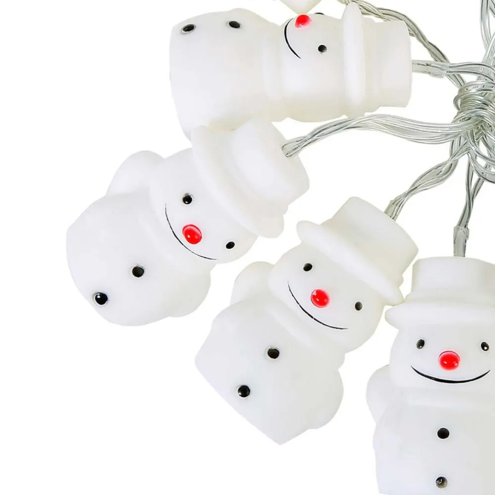 10LED силиконовый Снеговик Рождественская фея струнная лампа домашняя вечерние