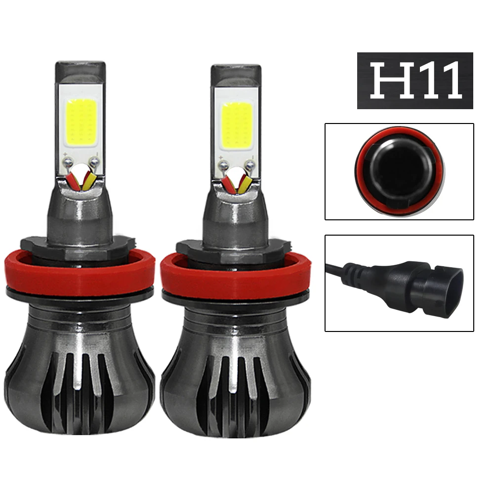 car LED headlights fog lights New Lumen COB 100W 12000lm 6000K white and 3000 yellow H11 H3 880 bulb flash 12v 24v | Автомобили и