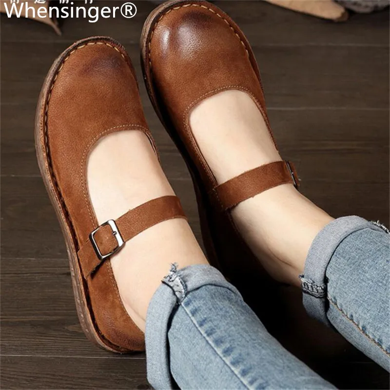 Whensinger 2020 новые модели как правило на один размер меньше обувь с пряжкой Buckle Strap Flats