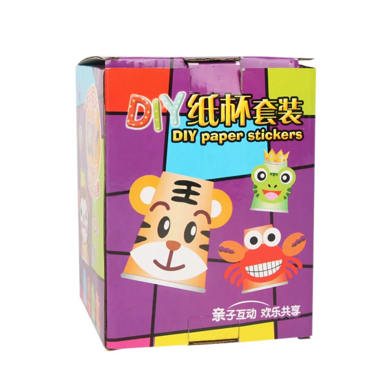 12 шт./компл. детские 3D бумажные стаканчики ручной работы Набор наклеек материал