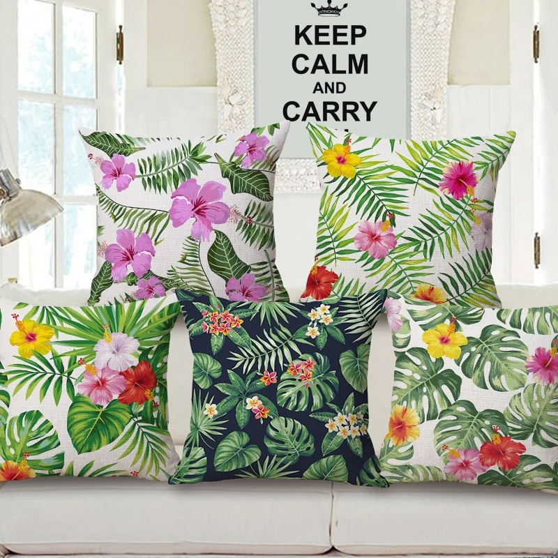 Цветок Гибискус Monstera листья чехлы на подушку тропическая летняя Красивая