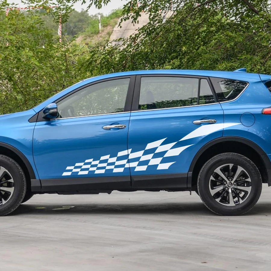 Автомобильные наклейки 2 шт. крутая гоночная боковая дверная сетка графические