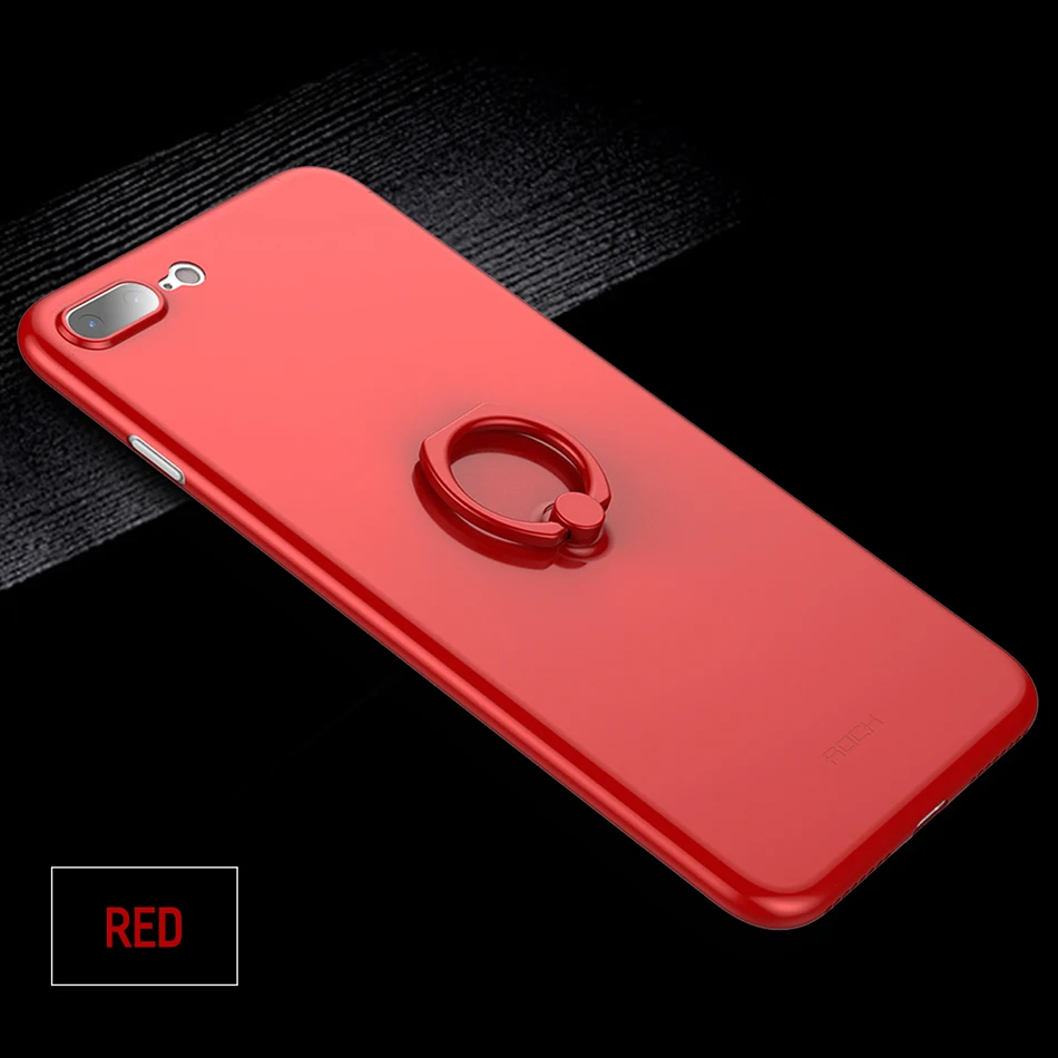 Чехол для iPhone 7 8 с кольцом-держателем для пальца, Rock 0,33 мм Тонкий чехол для телефона для iPhone 7plus 8plus задняя крышка с подставкой