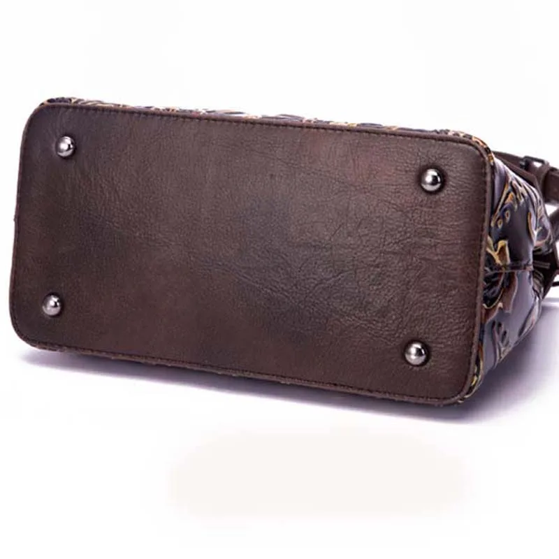 Женская сумка AETOO кожаная модная трендовая на плечо Ретро стиль тисненая ручная