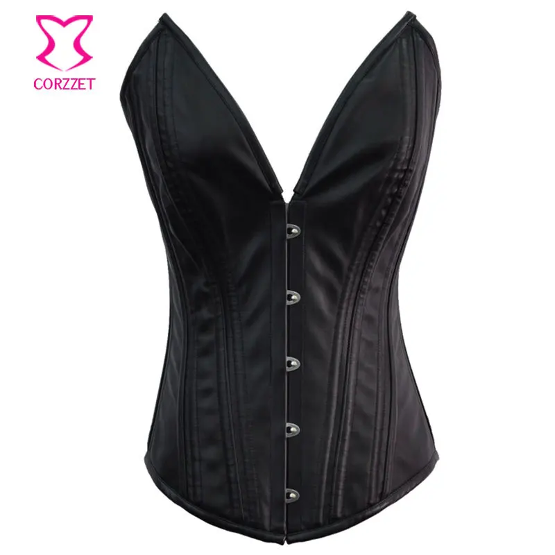 

Women Shapewear Black Faux Leather Sexy Corset Tight Lacing Steel Bone Overbust Bustier Top Gotico Espartilho Adulto Corsete