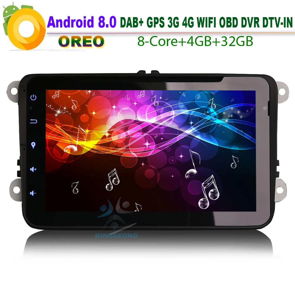 8 &quotAndroid 0 Авторадио Восьмиядерный DAB + SatNav GPS CD WiFi 4G RDS BT OBD DVD SD DVR DTV IN автомобильный