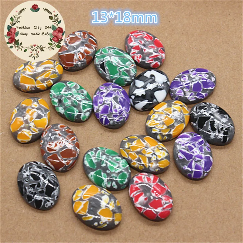 30 шт. разноцветные кабошоны 13 х18 мм с искусственным камнем|scrapbooking diy|scrapbooking
