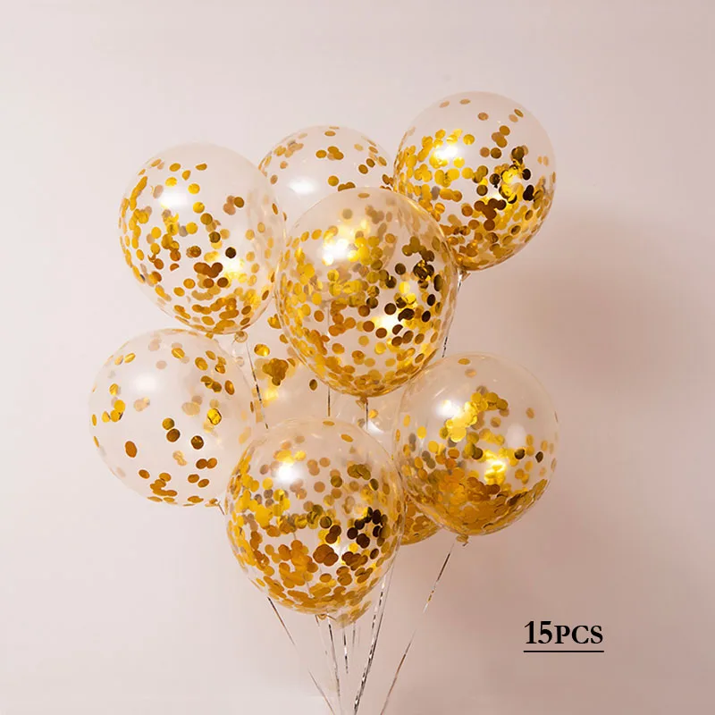 15pieces style 19 15 шт. 12 дюймов воздушный шар "Конфетти" Свадебные украшения надувные прозрачные латексные воздушные шары на день рождения разноцветные конфетти вечерние украшения - Цвет: 15pieces style 19