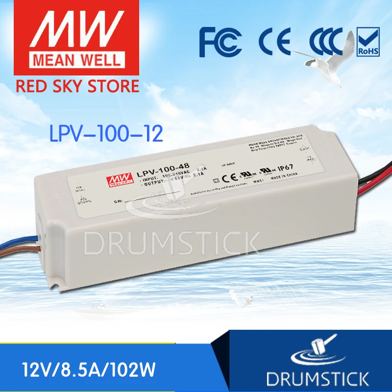 

Steady MEAN WELL LPV-100-12 12V 8.5A meanwell LPV-100 12V 102W Single Output LED Switching Power Supply