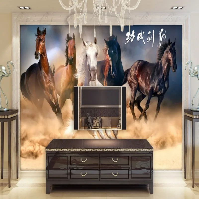 

Dropship Colomac 3d Wallpaper Murals Horse To Success Horse Galloping Foto Mural Custom Wallpaper Living Room Papel De Pared