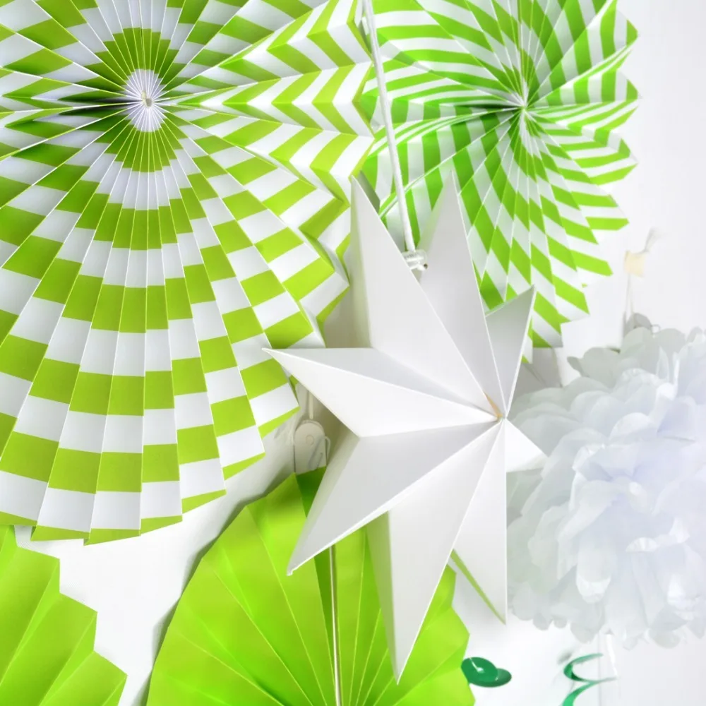 12 шт./компл. свежие зеленые вечерние украшения различная бумага Pinwheels Звездная