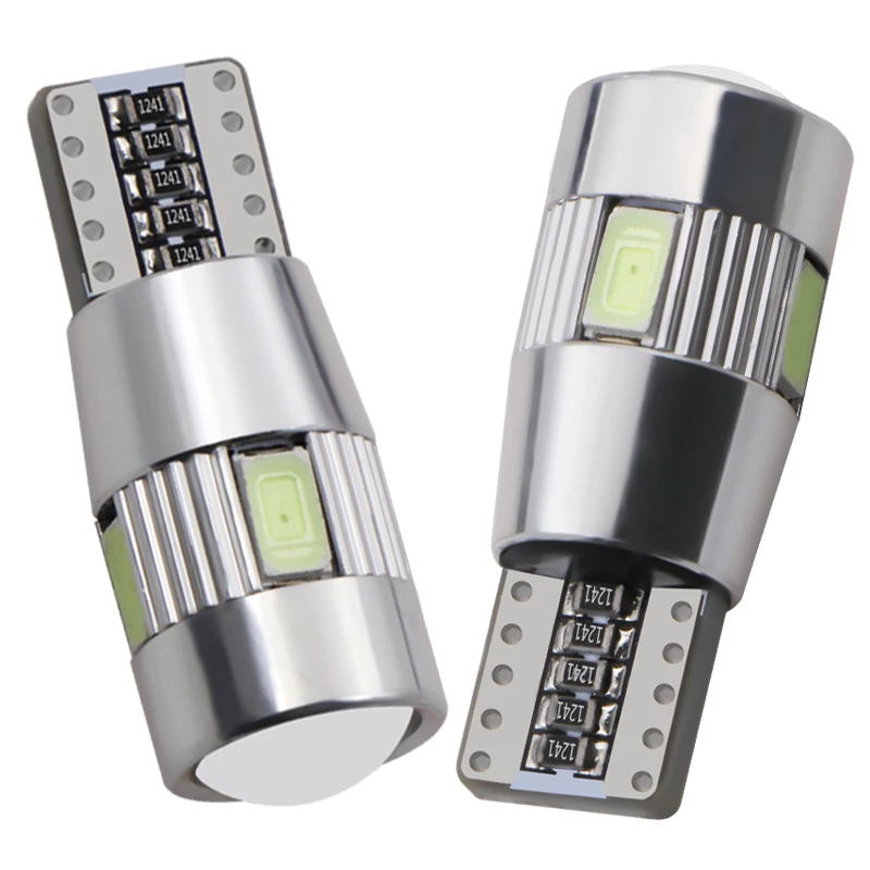 1 шт. T10 W5W 194 6 smd 5630 5730 Светодиодные лампы с объективом canbus без ошибок автомобильные