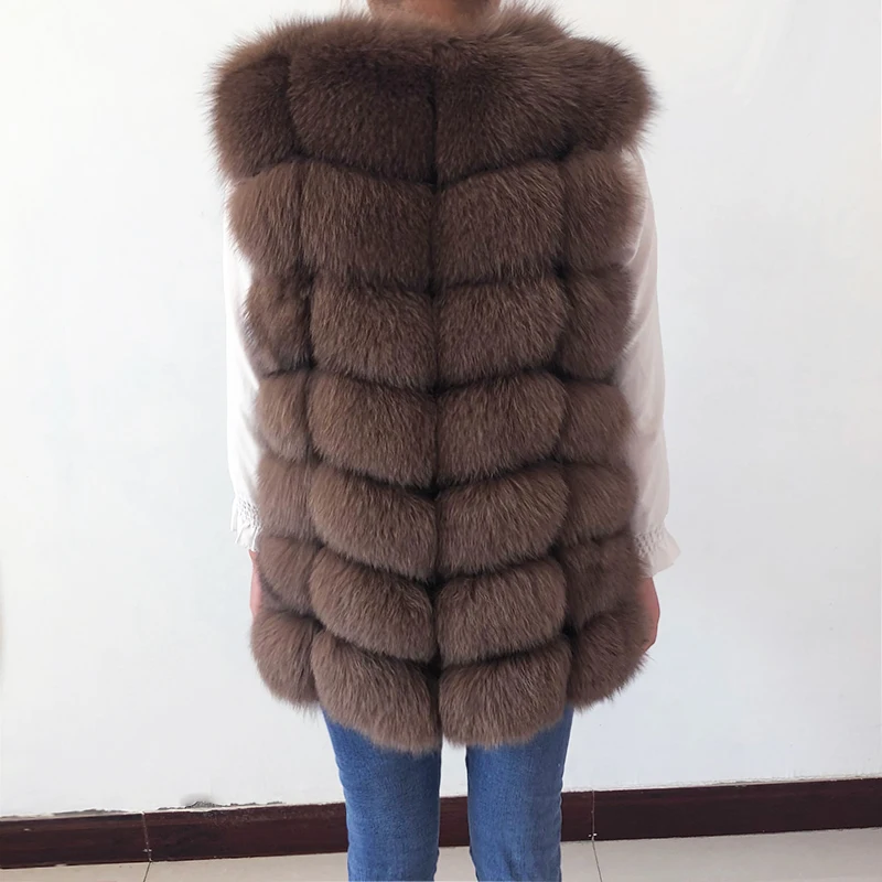 Жилет из натурального Лисьего меха жилет лисьего куртка женская зимняя теплая