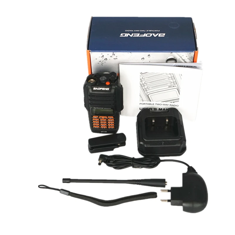 With Box Водонепроницаемый 8 Вт Baofeng uv-9r портативная рация портативная CB Ham радиостанция fm-приемопередатчик двухстороннее радио 10 км UHF VHF telefone UV 9R - Цвет: With Box