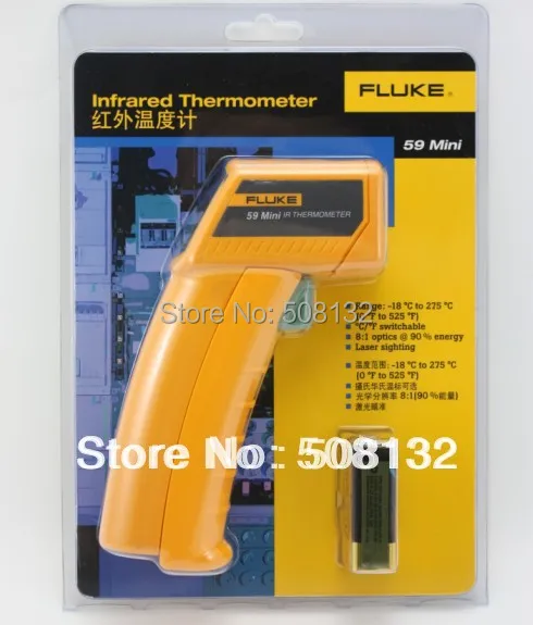 Fluke 59 Мини Ручной лазерный инфракрасный термометр пистолет F59 18C до 275C (0F 525F)|thermometer