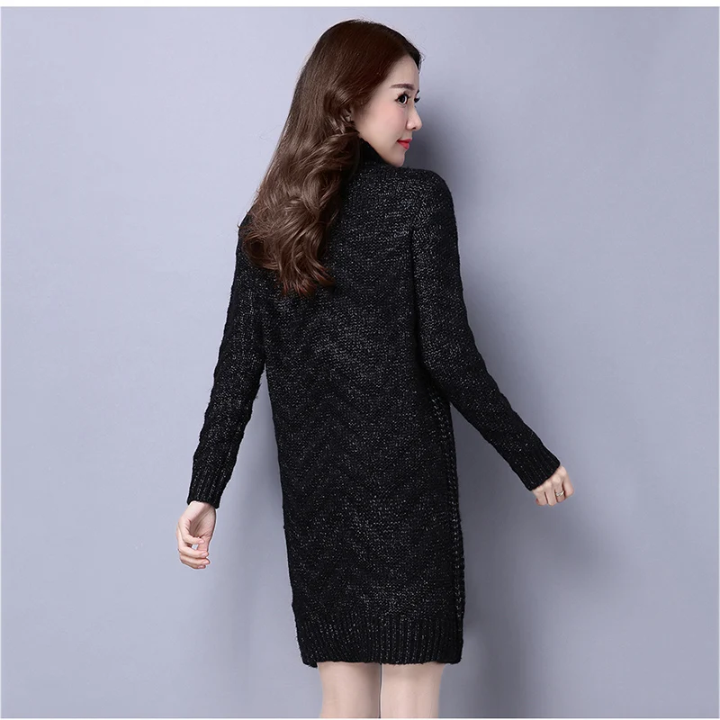 winter Turtleneck Pullover women 2018 fashion new Medium long Section Loose sleeves knitted sweater Autumn Tops femaleDD174 | Женская