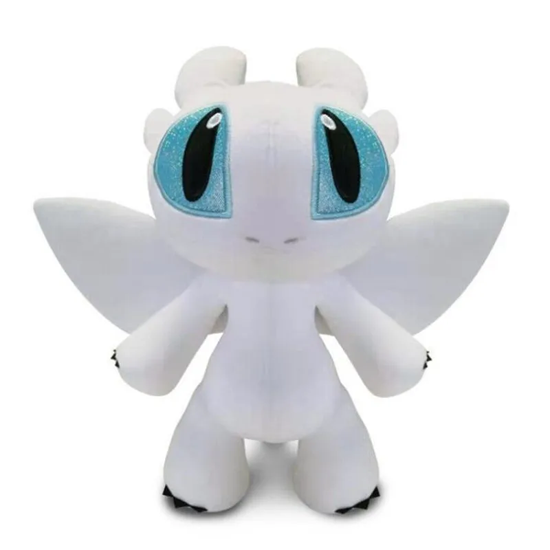 30cm white Как приручить дракона 3 светильник Fury Night Fury беззубый Дракон плюшевые куклы игрушки Аниме для детей подарок на день рождения - Цвет: 30cm white
