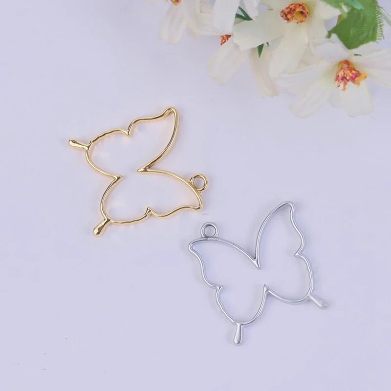 10 шт./лот Бабочка волшебное зеркало металлическая рамка подвеска Золотая