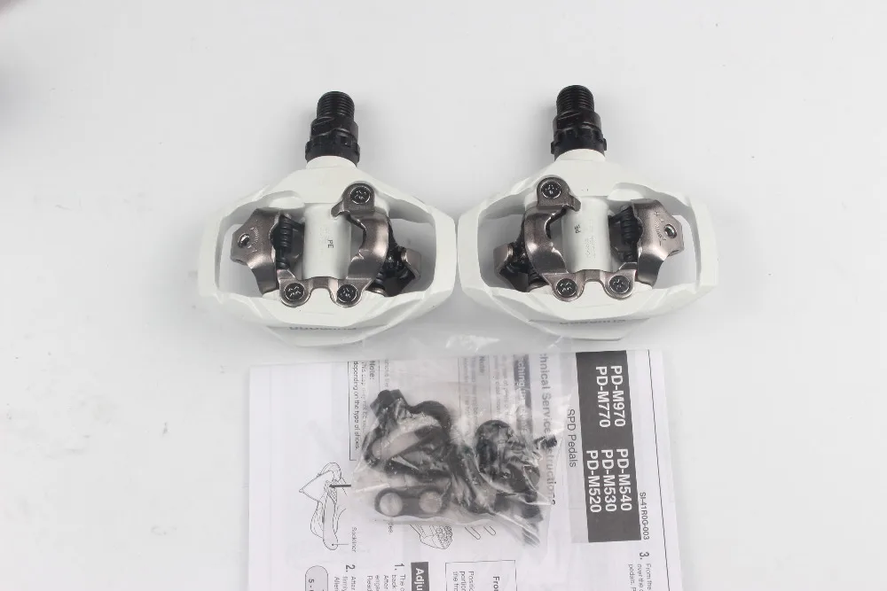Shimano PD-M530 черный и белый MTB Горный XC Бесклипсова велосипед SPD Велосипеды педали с Inc