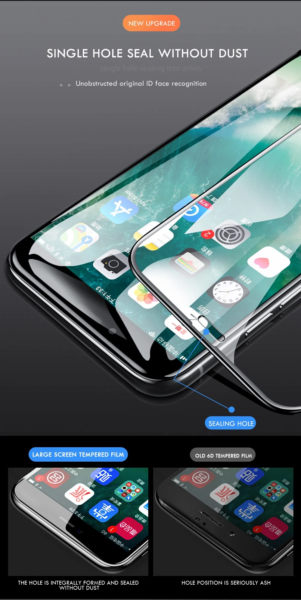 Для iphone 7 Защита экрана 9H улучшенное невидимое закаленное стекло для iphone 8 Plus iphone 7 6 6s x xs Защитная стеклянная пленка