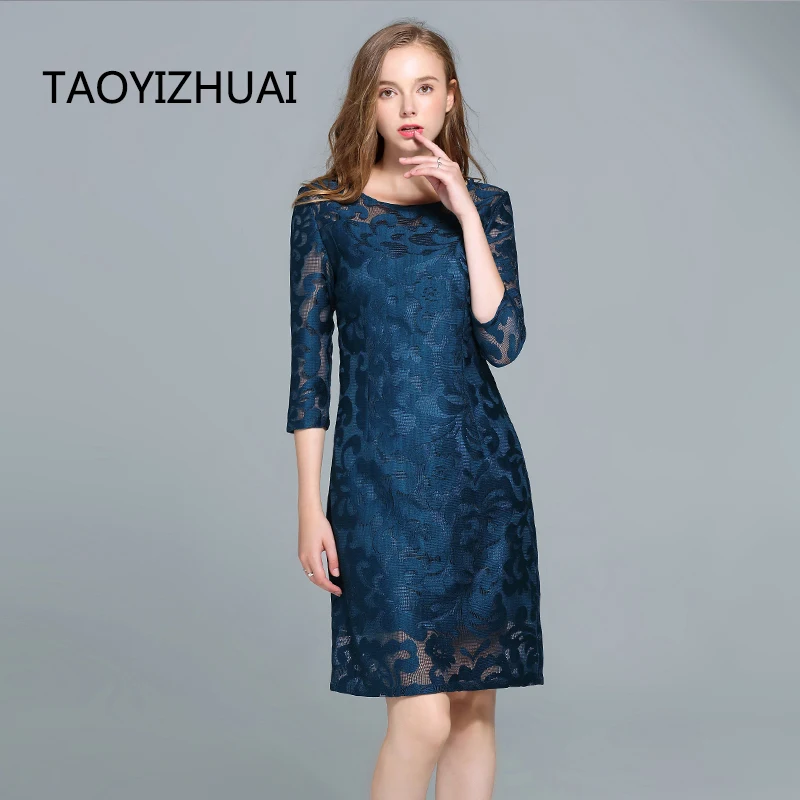 Новое поступление 2019 весеннее винтажное платье TAOYIZHUAI в стандартном стиле с