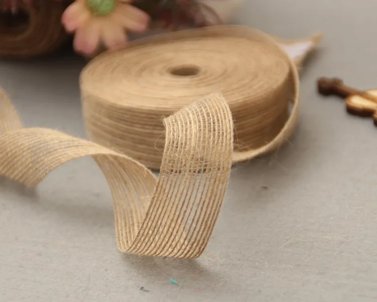 5M Длина натуральная винтажная джутовая Мешковина лента DIY свадебный пояс ремень
