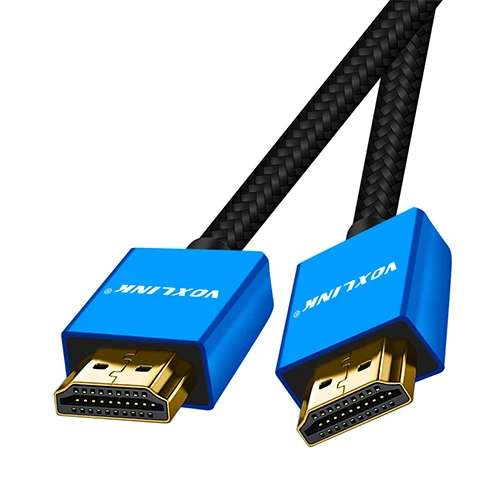 VOXLINK ULTRA HD HDMI кабель 4K* 2K 1080P 3D HDMI к HDMI кабель для BLURAY PS3 PS4 HDTV xbox 360 3 фута 6 футов 10 футов Плетеный HDMI шнур - Цвет: Синий