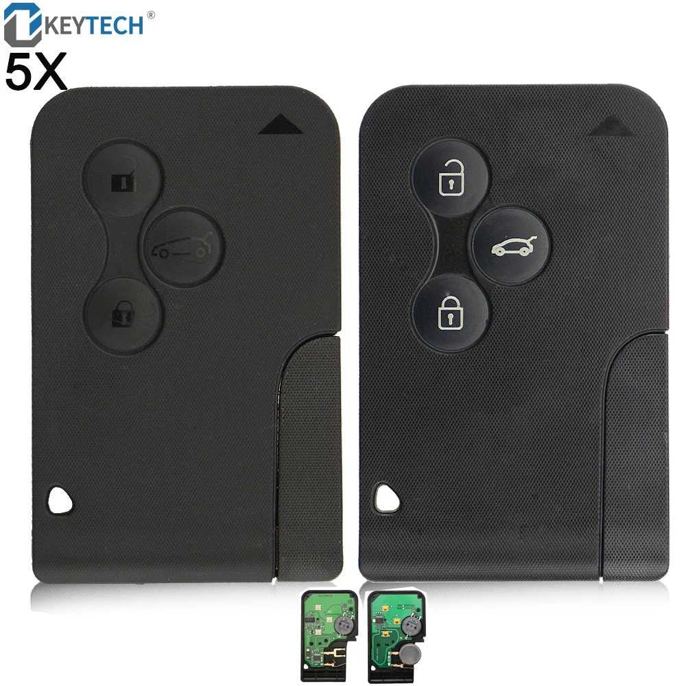 Смарт ключ для автомобиля OkeyTech 5 шт. 3 кнопки Renault Megane 2 Scenic Card II Grand 433 МГц ID46 PCF7926 PCF7947