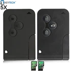 Смарт-ключ для автомобиля OkeyTech 5 шт., 3 кнопки для Renault ключ Megane 2 Scenic Card II Grand 433 МГц ID46 PCF7926 PCF7947 чип