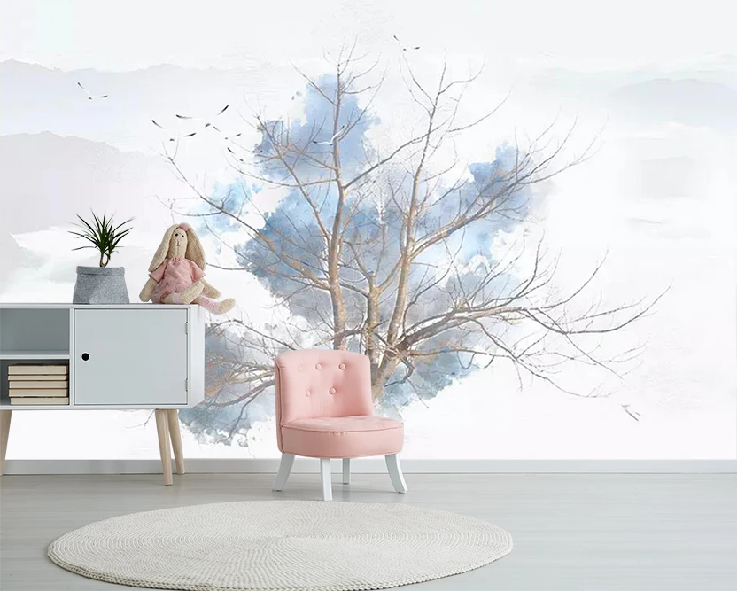 

[Self-Adhesive] 3D Mountain Tree Ink Painting 31 Wall Paper mural Wall Print Decal Wall Murals