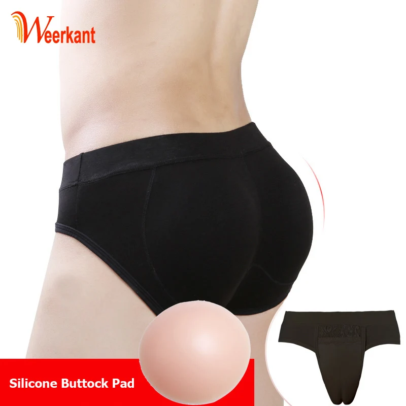 Silicone Pad Поддельные трусики-Вагина губка проложенные сиденья брюки трансгендер Трансвестит влагалище трусики пуш-ап бедра карманы мягкие трусы - Цвет: Silicone Pad