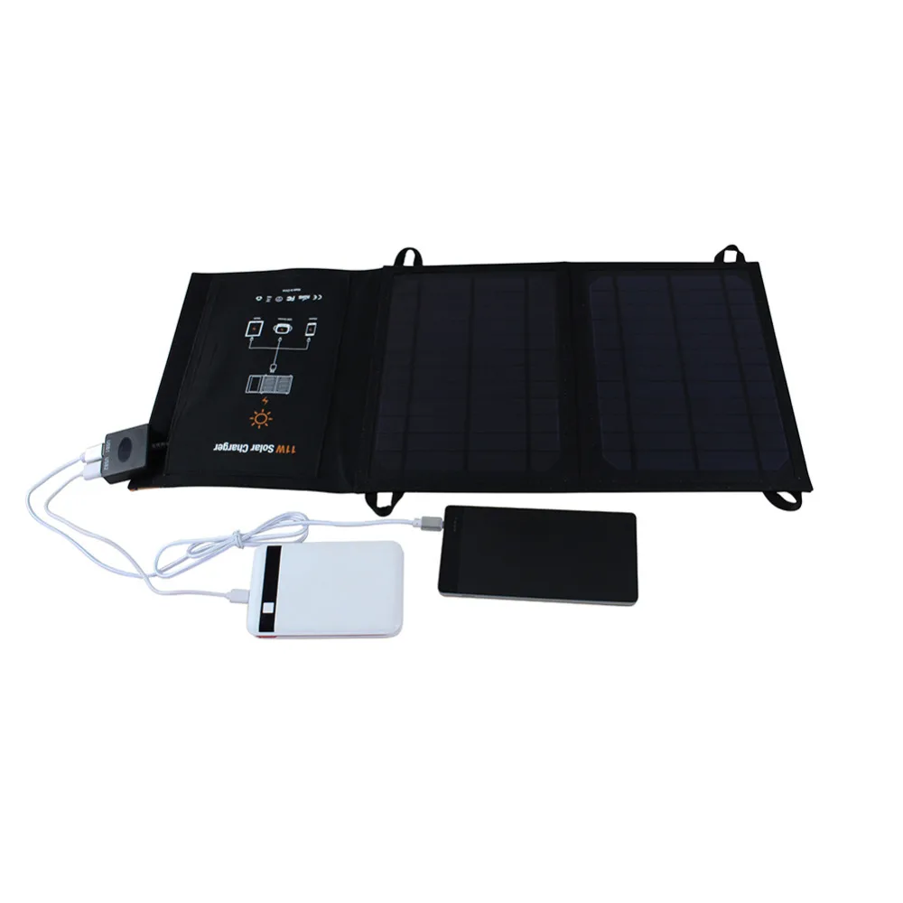 Складное зарядное устройство на солнечной батарее 11 Вт с двумя USB портами|solar panel